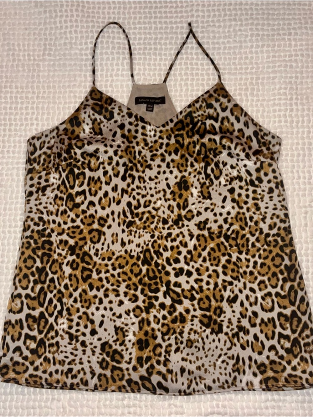 Banana Republic Leopard Print Sleeveless Cami Blouse Size Medium